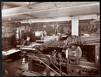 Une salle de presse à la McCall Publishing Co., New York, 1913